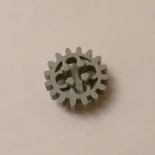 Lego x1 Light Bluish Gray 16 Tooth Gear, Axle Hole, Open Sides, 4019 (028-186)