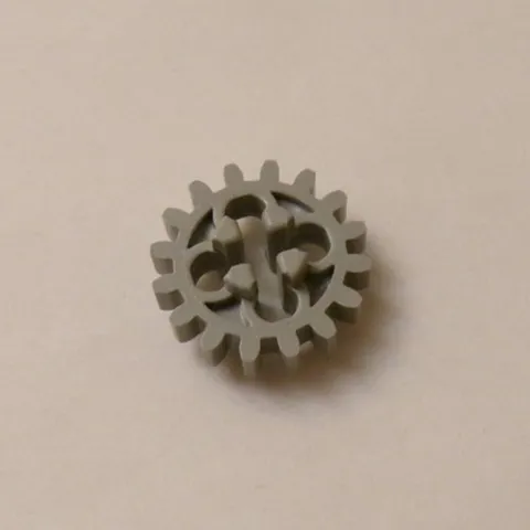 Lego x1 Light Bluish Gray 16 Tooth Gear, Axle Hole, Open Sides, 4019 (028-186)