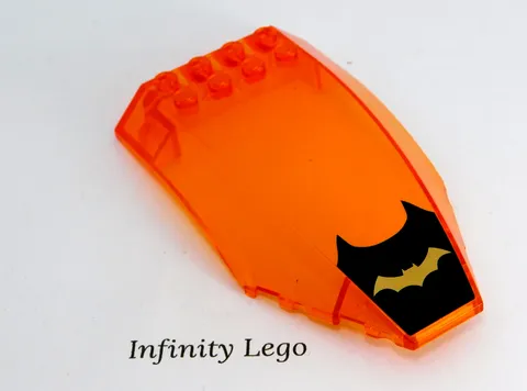 LEGO Trans-Orange Windscreen 10x6x2 with Batman Logo Sticker Riddler 45705 76012