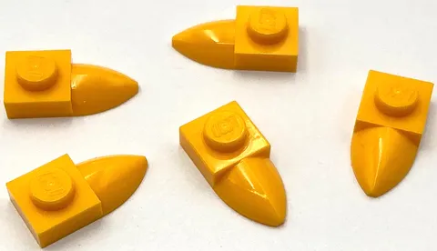 Lego 5 New Bright Light Orange Plates Modified 1 x 1 with Tooth Horizontal Parts