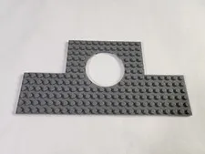 LEGO Plate Modified 12 x 24 with 6 x 6 Square & Cutouts - 18601 Dark Bluish Gray