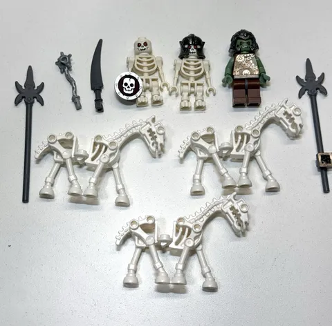 LEGO Fantasy Castle Lot- Non Glow Skeletons + Troll + Extras