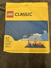 Lego Classic Baseplate Kids Ages 4+ Blue 9.5 Inch Square Flat Build Bricks Block