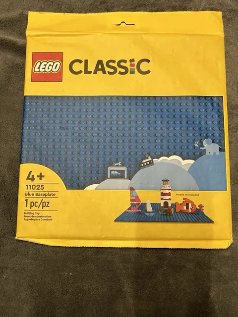 Lego Classic Baseplate Kids Ages 4+ Blue 9.5 Inch Square Flat Build Bricks Block