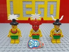 LEGO Minifigure Set Longo Tribe Indigenous Soldier King Oronga Island Toy