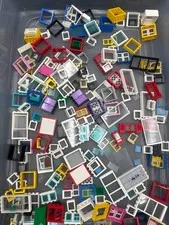 14.5 oz. of Mixed Lego Windows, plastic "glass" and frames