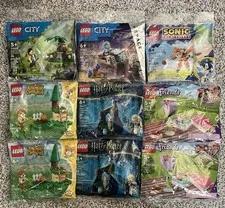 Lego Polybag Assorted Lot Of 9 - 6 Unique - Friends, Harry Potter, City + Sealed