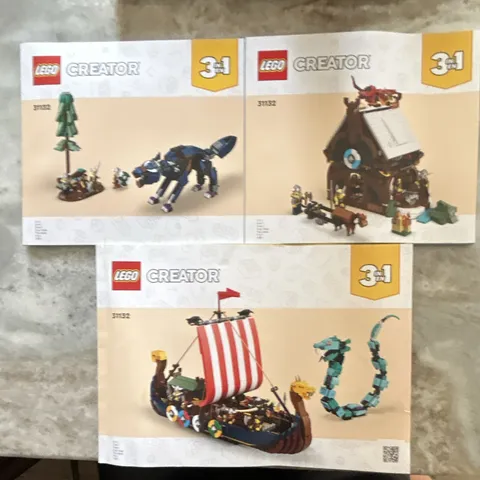 LEGO Creator 31132 Viking Ship & Midgard Serpent Manual Booklet Illustrated 2022