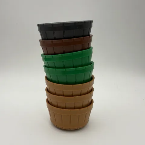 Lego 64951/4424 Container, Barrel Half Large Bundle Green M Nougat Reddish Brown
