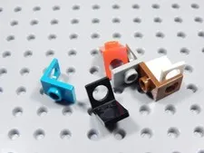 LEGO Lot of 6 Neck Brackets 1x1 Minifig Red White Brown Gray Black BU