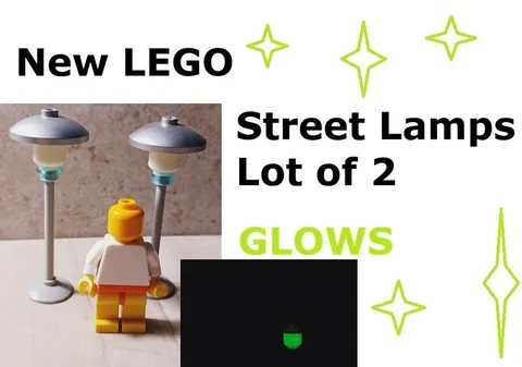 New LEGO Street Light Lamppost Lamp Road Sign Bulb Ball GLOWING glow in the Dark