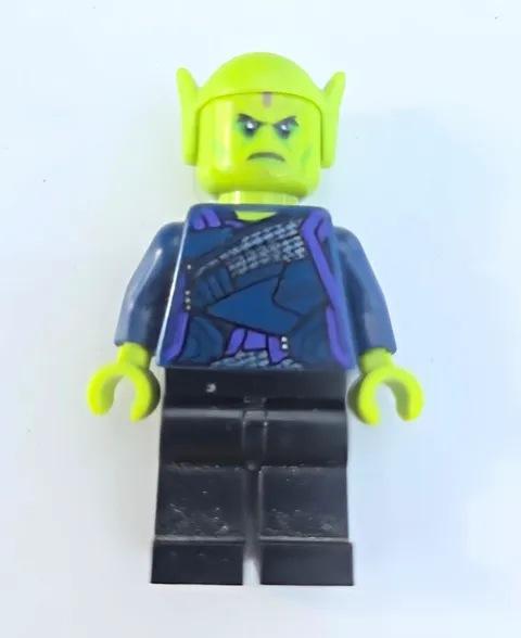 LEGO Minifigure w/ Lime Green Head, Dark Blue Torso & Black Legs