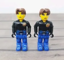 LEGO Jack Stone Police Minifigure Lot (2) from Set 4604 Police Copter 2001 VTG