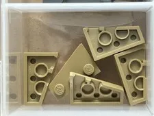 LEGO Parts - Dark Tan Wedge, Plate 3 x 2 Right - No 43722 - QTY 5