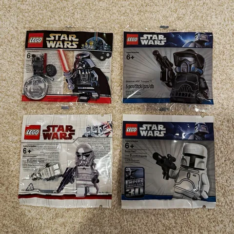 LOT SEALED LEGO Star Wars Polybag Darth Vader Chrome White Boba Fett Shadow ARF