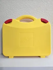LEGO Yellow & Orange Plastic Carrying Case Storage Box With Dividers