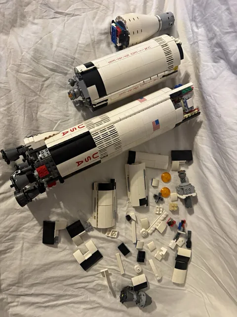 LEGO Ideas NASA Apollo Saturn V 21309 Lot Printed Pieces White/Black