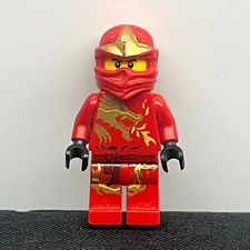 *RARE* LEGO NINJAGO Kai Red Ninja Minifigure w/ Hood Mask Headpiece