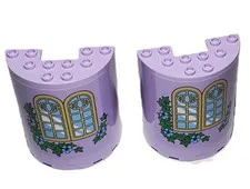 Lot Of 2 Lavender 87926pb015 Cylinder Half 3x6x6 41154 Cinderella's Dream Castle
