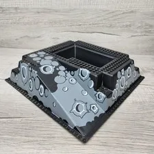 LEGO 2552 Raised Base Plate 32x32 Black Gray Moon Ramp Pit Blacktron Space