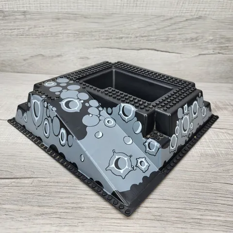 LEGO 2552 Raised Base Plate 32x32 Black Gray Moon Ramp Pit Blacktron Space