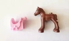 LEGO FRIENDS Little Foal pink horse saddle - Animal Minifig 41089 pony 2015