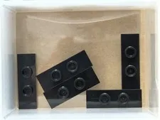 LEGO Parts - Black Plate 1 x 3 with 2 Studs (Double Jumper) - No 34103 - QTY 5