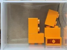 LEGO Parts - Orange Brick 1 x 2 - No 3004 - QTY 5