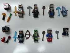 Lego Minifigure Minecraft Lot - 8 Skin Pack 1 and 2 Characters