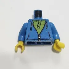 Lego City Nlue Hoodie Sweater Green Striped Shirt Torso Minifig Minifigure