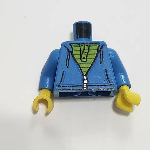 Lego City Nlue Hoodie Sweater Green Striped Shirt Torso Minifig Minifigure