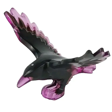 new LEGO DREAMZzz Raven Bird Figure, trans-dark pink and marbled black