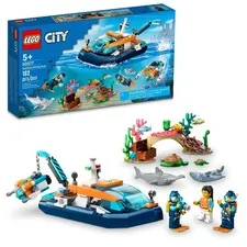 LEGO 60377 City Explorer Diving Boat - NEW in Damaged Box