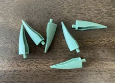 LEGO Parts: 11089 (6pcs) Barb Claw Horn - Large Flexible - Sand Green