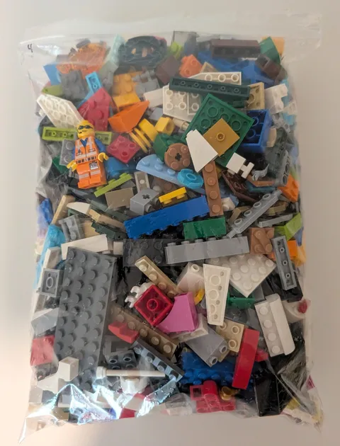 2 Lbs BULK LEGO Lot Random Parts, Bricks, Plates Ready for MOC & Minifigure