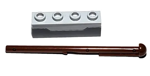 Lego 15301c01 Projectile Launcher 1x4 Spring Shooter With Reddish Brown Dart