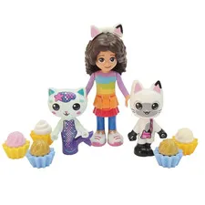 Gabby’s Dollhouse Minifigure Lot Mercat Pandy Paws 3 Mini Figure Cake Topper Set