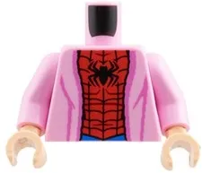 Lego NEW Peter B. Parker Minifig TORSO Pink Robe Red/Blue Spider Part sp10
