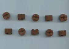 LEGO x 10 Reddish Brown Brick, Round 2 x 2 with Axle Hole and Grille