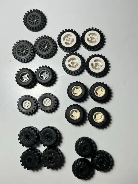 Vintage Lego Lot Wheels And Tires 1990’s Early 200’s