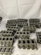 LEGO Train Track Lot of 65 Pcs Dark Gray - Straight 2865 & Curved 2867 9V Metal
