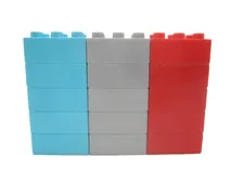 Lego Duplo Blue/Red/Gray 2X3 Brick 15 Blocks Lot Building Blocks House 87084