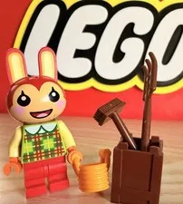 Lego Animal Crossing Bunnie Minifigure With Accessories 