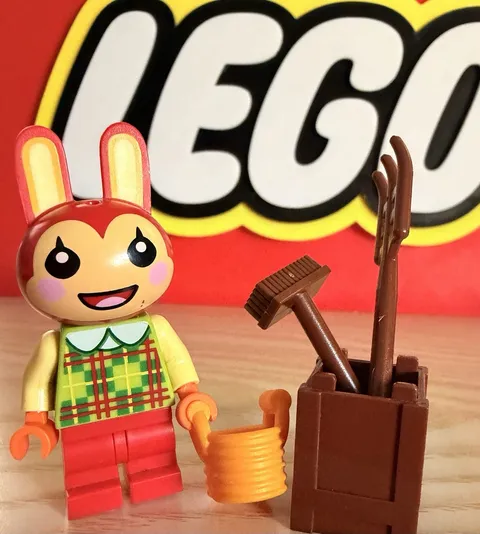 Lego Animal Crossing Bunnie Minifigure With Accessories 