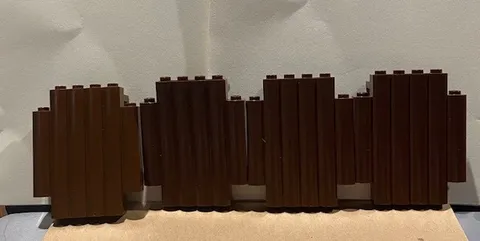 Lot of 4 Lego Panel 2 x 6 x 6 Log Profile Palisade Pieces 30140 - Reddish Brown