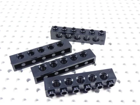 LEGO Lot of 4 Black 1x6 Technic Bricks with Holes BH
