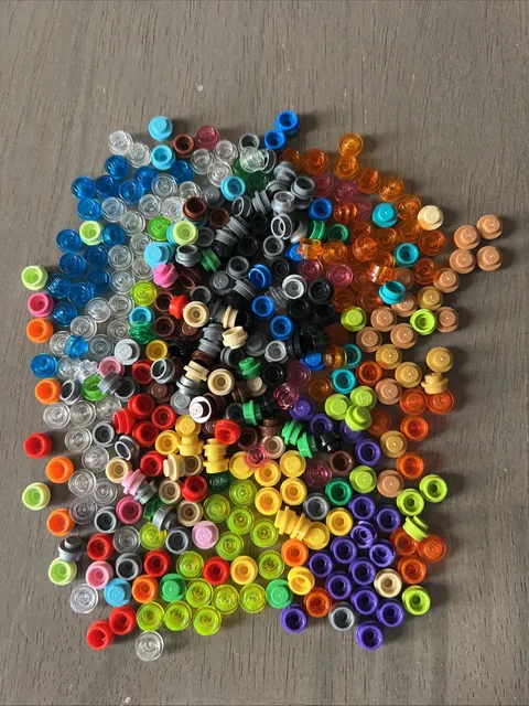 LEGO 4073 Multicolor Plate, Round 1x1 - 350 Pieces