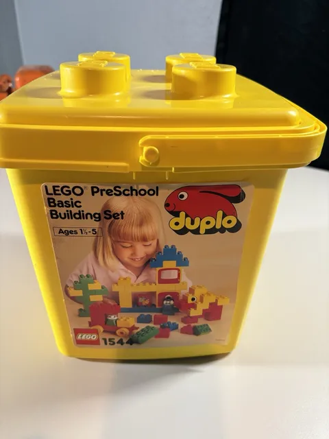 Vintage LEGO Duplo 1544 Preschool Basic Building Set with Storage Case