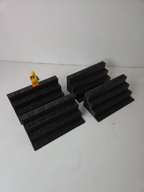 Lot of 4 Lego Minifigure Stands 3D Printed Black