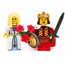 LEGO Fantasy King & Queen Minifigures 2 Custom LEGO MOC Figures w/ Accessories